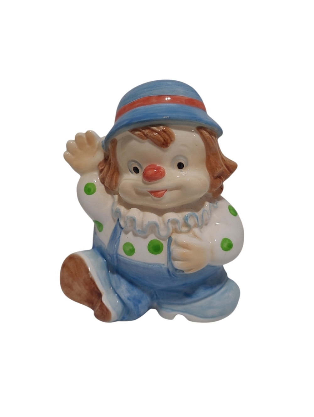 Vtg Relpo Ceramic Clown Planter Painted